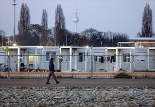 Around 800 refugees from Ukraine are housed in containers in a refugee shelter on Tempelhofer Feld,
