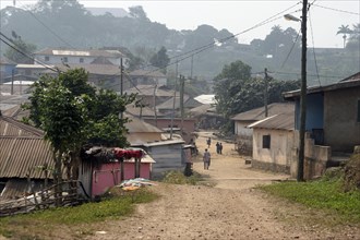 Street in village near Volta, Ghana, West Africa, Africa
