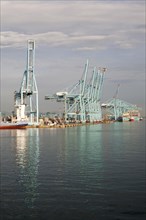 Large cranes APM Terminals container ship port at Algeciras, Cadiz Province, Spain, Europe