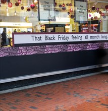 Black Friday advertising, John Lewis department store, Reading, Berkshire, England, UK