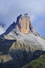 The mountain Torre dei Scarperi in the Dolomites, Italy, Europe