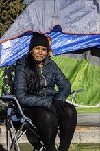 Denver, Colorado, Immigrants, mostly from Venezuela, live in a tent camp near downtown Denver. The