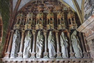 Statues of the apostles in front of the side portal, Enclos Paroissial enclosed parish of