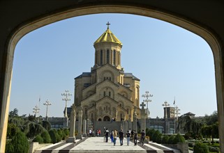 Sameba Cathedral, Holy Trinity Church, west facade, in the Avlabari district, Tbilisi, Tbilisi,