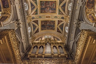 Organ loft of the baroque Chiesa del Gesu, built at the end of the 16th century, Via di Porta
