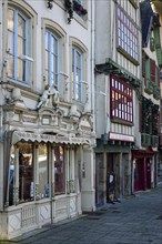 Place des Otages, shop window of an old patisserie confectionery, Morlaix Montroulez, Finistere