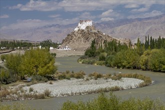 Stakna Gompa, the Buddhist monastery located on a hill above the Indus River in the central part of