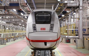 A Deutsche Bahn ICE train stands at the ICE plant in Berlin Rummelsberg, Berlin, 20 December 2022