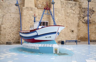 Memorial to fishermen lost at sea Melilla autonomous city state Spanish territory in north Africa,