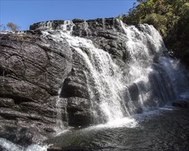 Baker's Falls waterfall, Horton Plains National Park, Central Province, Sri Lanka, Asia