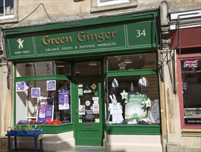 Green Ginger organic health food shop, High Street, Corsham, Wiltshire, England, UK