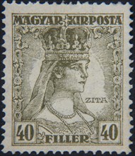 Zita, (1892â€“1989) Empress of Austria and Queen of Hungary 1916â€“18. Portrait on Hungarian
