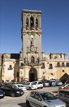 Tower of church Santa Maria de la Asuncion, Plaza del Cabildo, Arcos de la Frontera, Cadiz