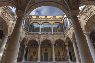 Inner courtyard of Palazzo Doria Spinola, former manor house from the 16th century, today