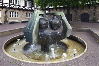 Fountain at the square Ballhofplatz in Hannover, Lower Saxony, Germany, Europe