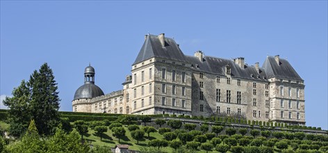 Chateau de Hautefort, 17th century castle in the Dordogne, Perigord, France, Europe