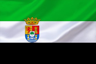 The flag of Extremadura, Spain, Europe, EU, Studio, Europe