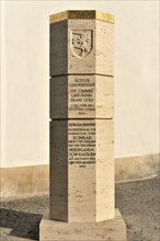Staufer stele, erected and inaugurated on Johannisplatz on 31 March 2012 as part of the town's 2012