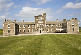 Historic barracks building at Pendennis Castle, Falmouth, Cornwall, England, UK