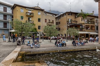 Old town centre of Malcesine, Porto Vecchio, Lake Garda, Province of Verona, Italy, Europe