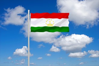 The flag of Tajikistan, country in Central Asia, Studio