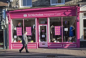 St Nicholas Hospice Care charity shop, Bury St Edmunds, Suffolk, England, UK