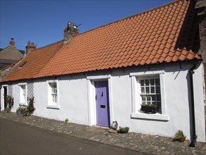 Traditional village housing, Holy Island, Lindisfarne, Northumberland, England, UK