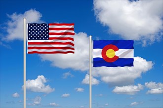The flag of the USA and Colorado, Studio