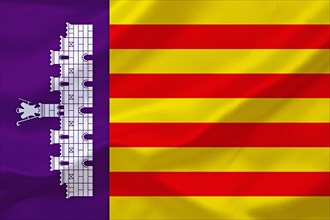 The flag of Majorca, Spain, Balearic Islands, Island, Europe, EU, Studio, Europe