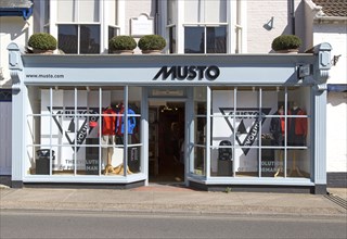 Musto clothes shop, Aldeburgh, Suffolk, England, UK