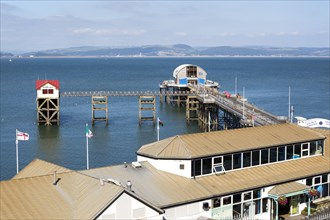 Pier and lifeboat station, Mumbles, Gower peninsula, near Swansea, South Wales, UK