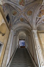 Staircase with painted vault, Palazzo Doria Spinola, former manor house from the 16th century,