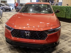Pontiac, Michigan USA, 4 January 2024, The Honda Accord Hybrid Sport was runner-up for the North