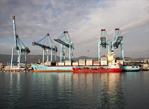 APM Terminals container ship port at Algeciras, Cadiz Province, Spain, Europe
