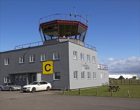 Control tower, Cotswold Airport, Cirencester, Gloucestershire, England, UK