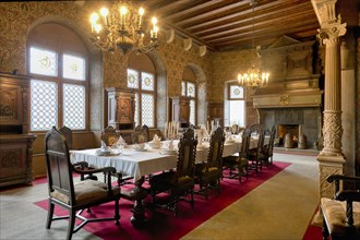 Former Imperial Castle, Main dining room, Cochem, Rhineland Palatinate, Germany, Europe