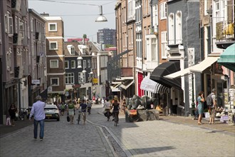Historic Hezelstraat street on a hill, central Nijmegen, Gelderland, Netherlands