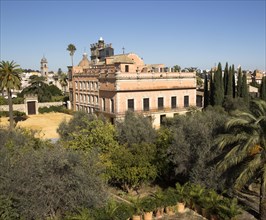 Historic palace building, Palacio de Villavicencio and gardens in the Alcazar, Jerez de la
