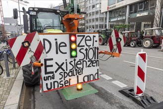 Farmers' protests in Germany. Farmers protest with tractors and banners against tax increases by