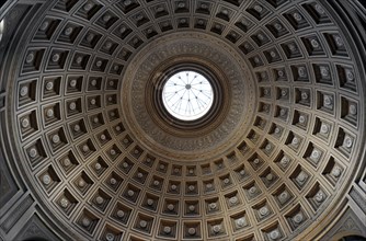Temple of the Pantheon with the hole on the roof in Rome, Lazio in Italy