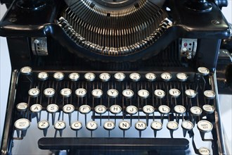 Old typewriter, writing, typing, analogue, history, office history, historical, desk, keys,