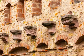 Historic city wall, Colmar, Alsace, France, Europe