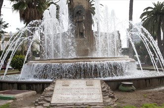 Fountain in Plaza de Espana, Melilla autonomous city state Spanish territory in north Africa,