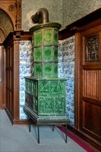 Former Imperial Castle, Green tiled stove, Cochem, Rhineland Palatinate, Germany, Europe