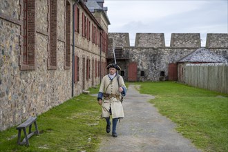 Fortress Louisburg soldier in historical clothing Sydney Canada