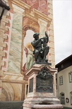 Mathias Klotz, violin maker, monument in front of the church of St Peter and Paul, Mittenwald,