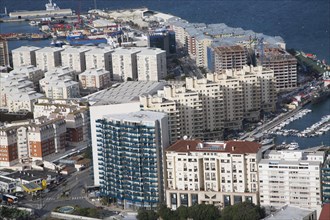 High density modern apartment block housing, Gibraltar, British overseas territory in southern