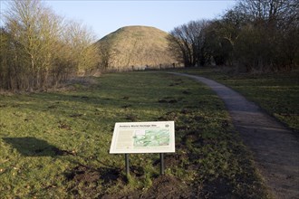 Silbury Hill mound, Wiltshire, England UK is the largest prehistoric manmade structure in Europe
