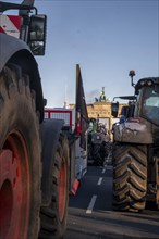 Germany, Berlin, 08.01.2024, Protest by farmers in front of the Brandenburg Gate, nationwide