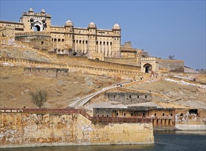 Amer Fort, Amber Fort, palace in red sandstone at Amer near Jaipur, Rajasthan, India, Asia